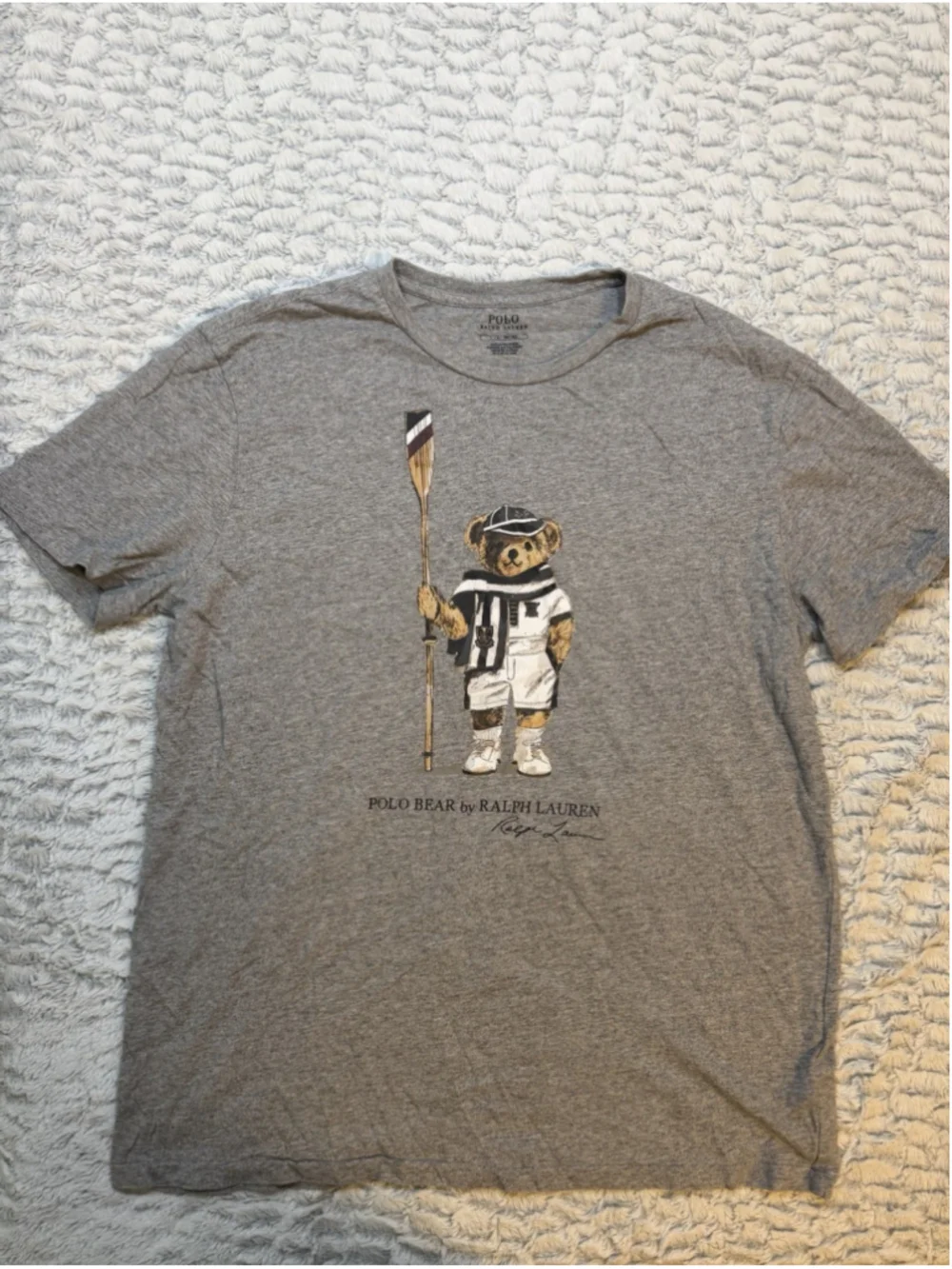Polo Ralph Lauren Men's Gray Polo Bear Graphic Logo Crew Neck T-Shirt XL
